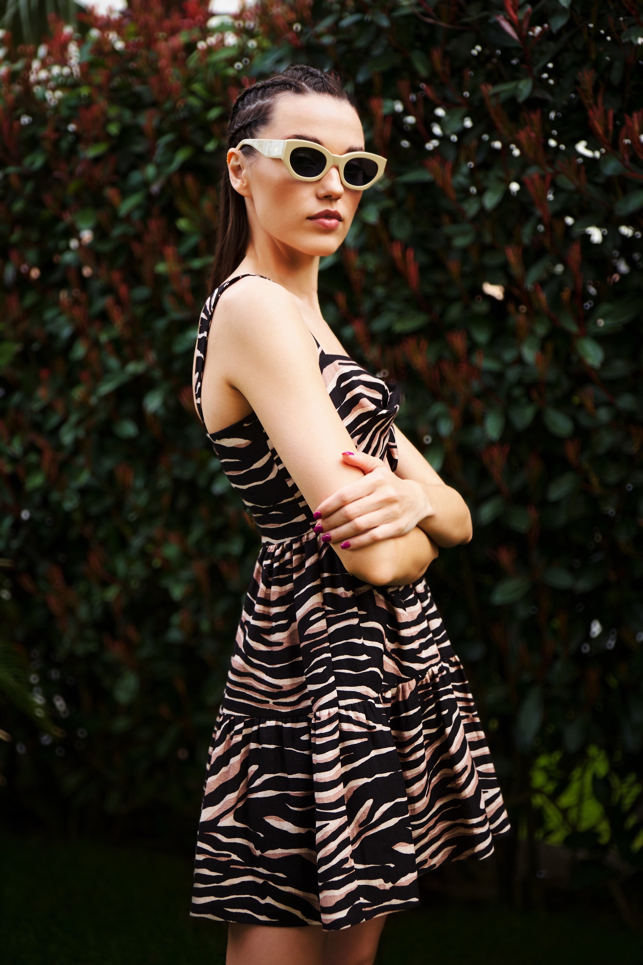 MELINDA DRESS MINI ZEBRA PRINT